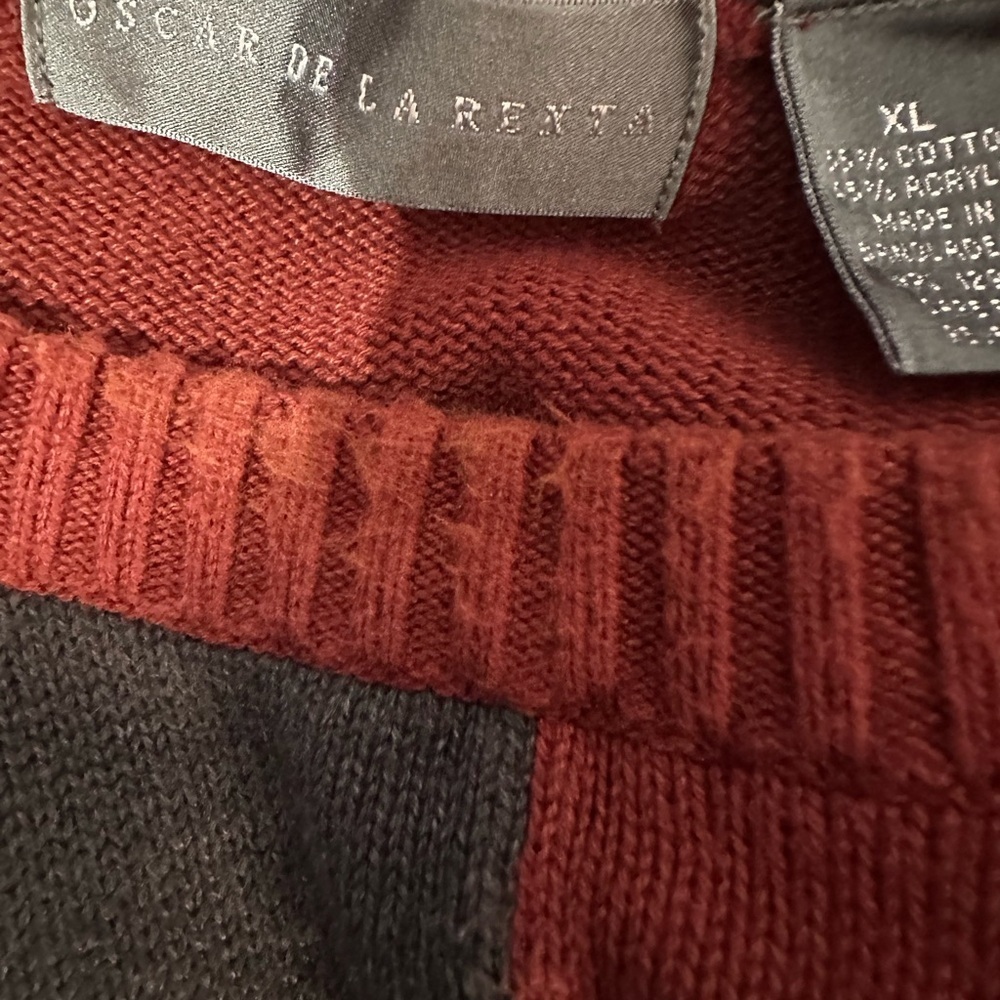 Oscar de la Renta Men’s Colorblock Knit Sweater Pullover | XL - Picture 3 of 4